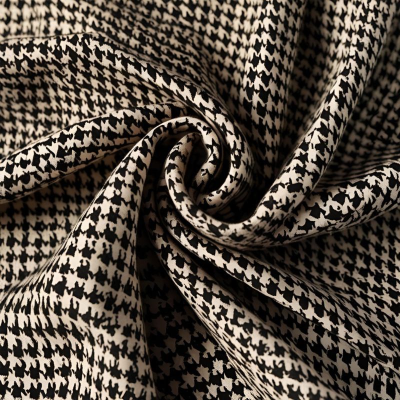 Printed Houndstooth Ponte Knit Fabric