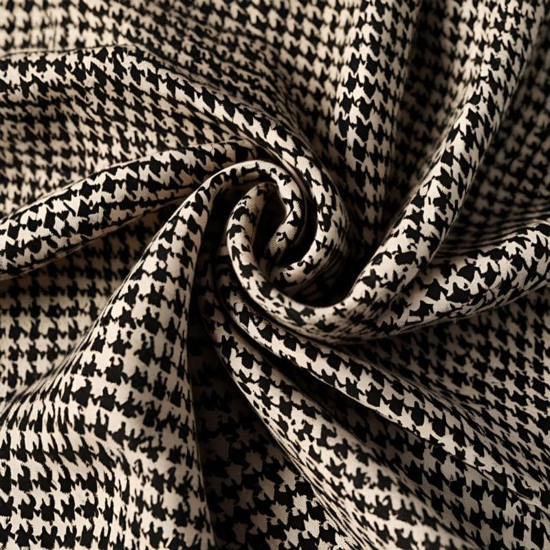Printed Houndstooth Ponte Knit Fabric