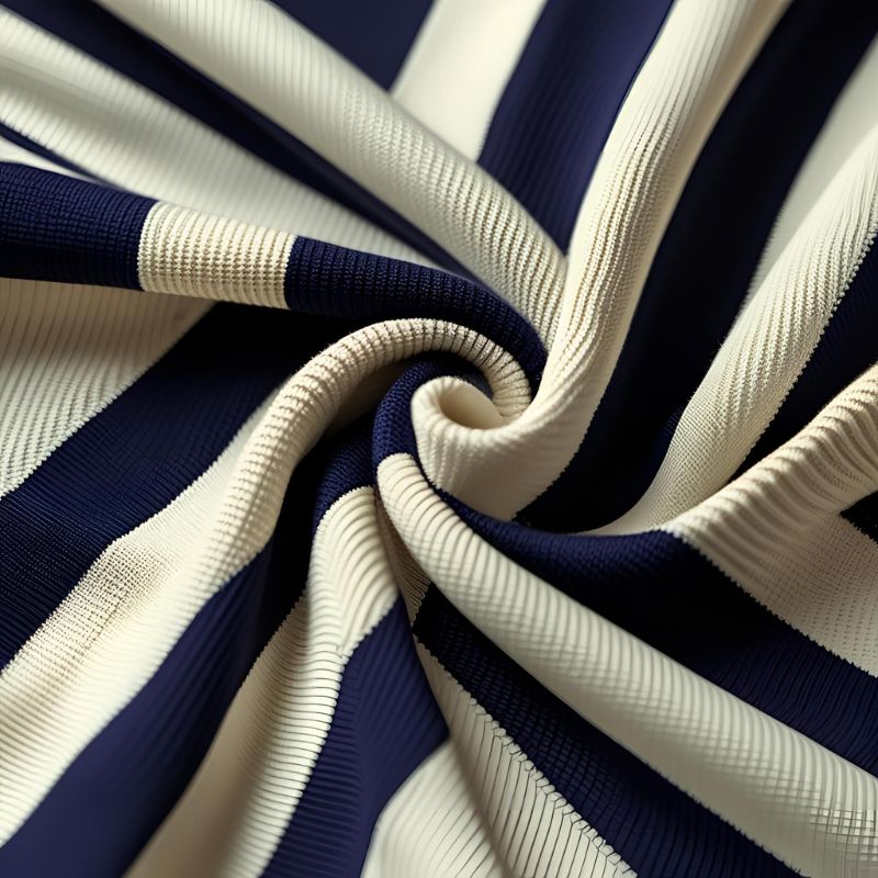 Striped Print Ponte Knit Fabric